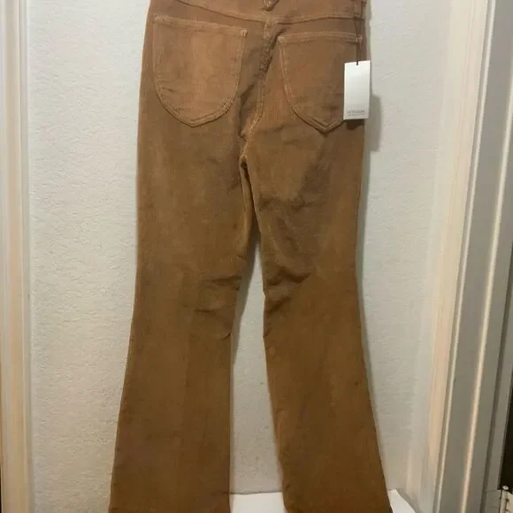 New SPRWMN Corduroy 5 Pocket Micro Flare Mid Rise Pantscamel Brown